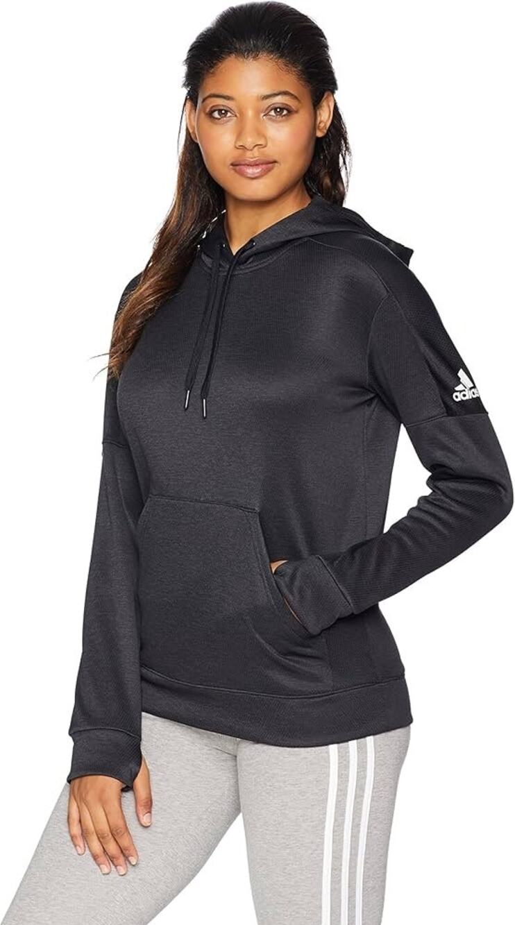 NWT Adidas Womens Small Black Hoodie Warm Moisture-Wicking Activewear Athleisure